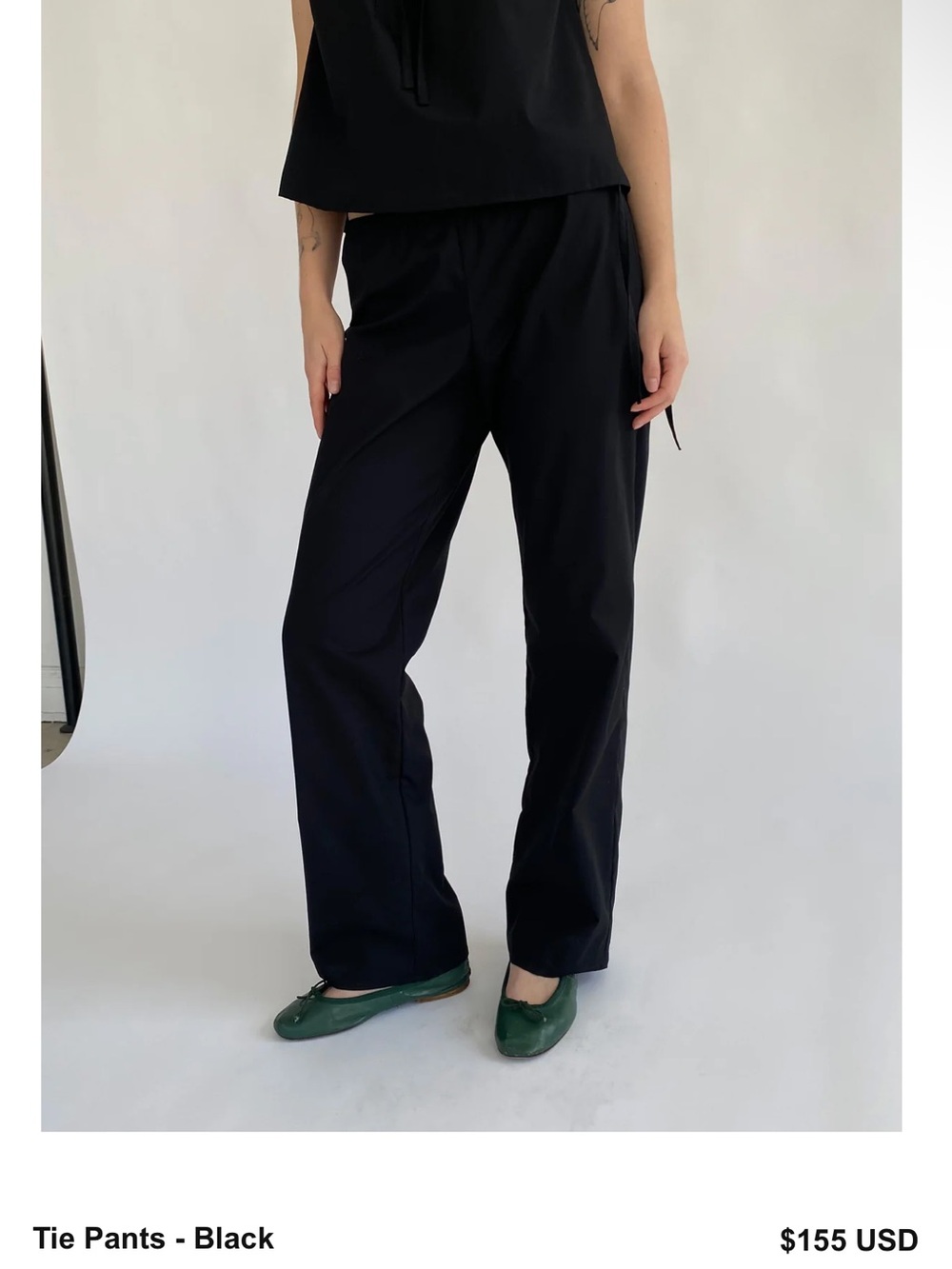 Brooke Callahan Black Tie Pants Medium